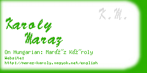 karoly maraz business card